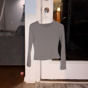 Gray Long Sleeve Top